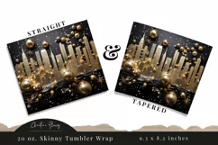3D New Years Eve City Tumbler Wrap PNG Product Image 3