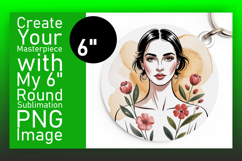Charming Round Design Coaster Template , Beauty Woman Product Image 1