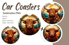 Highland Cow Car Coasters Accessories Western Keychain_127 Product Image 1