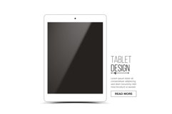 Tablet Mockup Design Vector. White Modern Trendy Touch Product Image 1