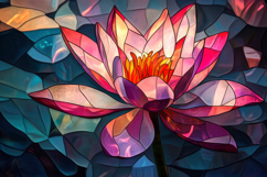 Stained Glass Lotus Flower Background Wallpaper Product Image 1