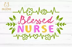 Blessed Nurse SVG, Nurse Floral Monogram SVG, Nurse Tattoo Product Image 2