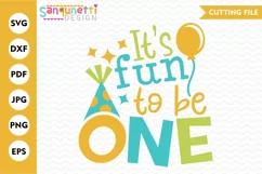It's fun to be one birthday SVG, first birthday cut file Product Image 1