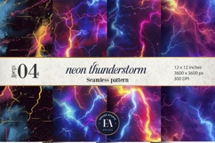 Neon Thunderstorm Texture | Electric Storm Background Product Image 1