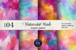 Watercolor Wash Digital Paper | Seamless Rainbow Texture Product Image 1
