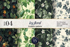 Ivy Floral Pattern | Vintage Botanical Leaf Texture Product Image 1