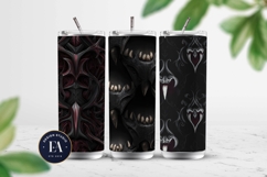 Vampire Fangs Pattern, Dark Gothic Teeth Digital Paper Product Image 2