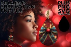 Stylish Teardrop EARRINGS Ideas PNG, Christmas Bow Product Image 1