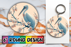 Bright Ornaments Round Sublimation PNG, Birds Product Image 1