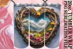 Rustic Reverie: 20oz Wood Heart Sublimation Product Image 1