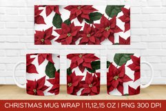 Christmas Poinsettia Mug Wrap|Christmas Sublimation Design Product Image 1