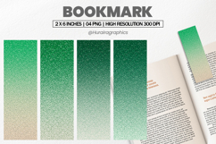 Green Ombre Glitter Bookmark PNG, Bookmark Sublimation Product Image 1