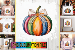 Fun Tote Bag Art PNG, Pumpkin Watercolor Product Image 1