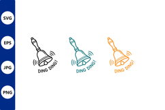 Three color ringing bell vector design for branding Product Image 1