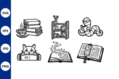 Educational reading scene vector for learning and Product Image 1