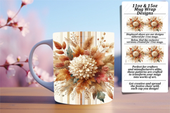 SLEEK 11oz PNG Mug Wrap Artwork , Autumn Flower Product Image 1