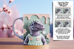 CUSTOMIZED PNG for 15oz Mug Wrap , Cute Dino Product Image 1