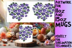 Heart Floral Pattern Mug Wrap for Spring Product Image 1