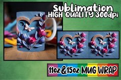 Sunshine bliss sublimation mug wrap, 3D Heart Product Image 1