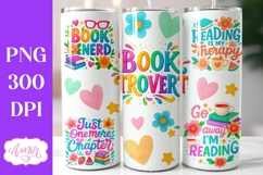 Book trovert tumbler wrap PNG| Book lover tumbler wrap Product Image 3