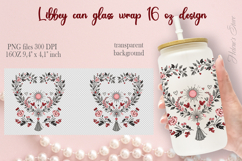 Boho Valentine pattern Libbey Can Glass Wrap 16oz design png Product Image 1