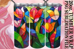 20oz Wrap Colorful Stained Glass Tree Tumbler Design Product Image 1