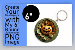 Creative Circle PNG Keychain Design , 3D Pumpkin Product Image 1