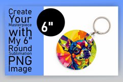 Artistic Abstract Dog Round Design Keychain Sublimation Product Image 1