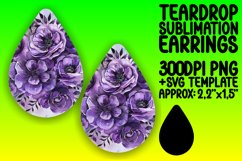 Teardrop Earring Floral Pattern - Colorful Design Product Image 1