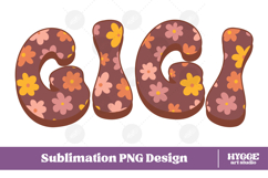 gigi Png Retro Flowers Mother&#039;s Day Floral Mom Sublimation Product Image 1