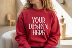 Red Gildan 18000 Sweatshirt Model Mockups, Product Image 1