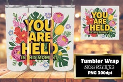 High-Quality Tumbler PNG , Flower Quote Product Image 1