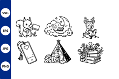 Cute woodland reading animals Product Image 1