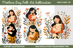 Mothers Day Folk Art Sublimation PNG Product Image 1