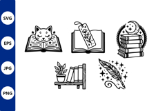 Vector art set of reading and writing Product Image 1