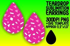Neon Harmony Teardrop Earring Sublimation Design Product Image 1