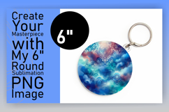 Sophisticated Round Design Keychain Template , Watercolor Pa Product Image 1