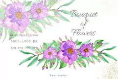 Flowers Bouquet ,Wildflowers Watercolor clipart Sublimation Product Image 1