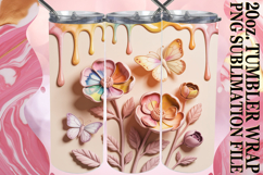 Joyful Colors 20oz tumbler wrap, 3D Flowers Product Image 1