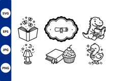 Books dinosaurs ducks cupcakes and lamp Product Image 1