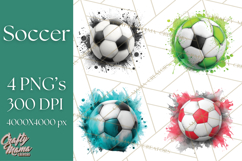 Soccer Clipart PNG with Team Color Paint Splash Design Product Image 1