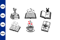 Vector books and coffee illustration Product Image 1