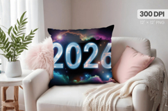 Happy New Year PNG Pillow, Festive New Year's Eve 2026 PNG Product Image 1