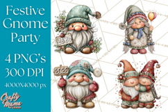 Winter Metallic New Year Gnomes PNG Clipart Product Image 1