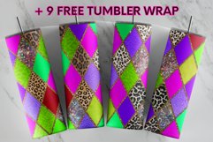 Rainbow Strained Glass Glitter Cheetah 20 oz tumbler wrap Product Image 1