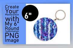 Chic Flower Stripes: Sublimation Keychain &amp; Car Coaster Set Product Image 1
