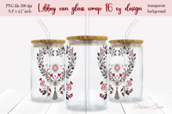 Boho Valentine pattern Libbey Can Glass Wrap 16oz design png Product Image 2