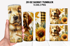 Dog Skinny Tumbler 20oz Wrap Design, Animal Tumbler Wrap Product Image 1