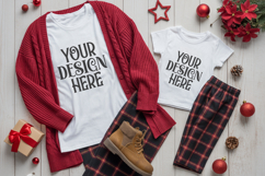 Christmas Family Matching Group T-Shirt Mockups | Holiday Fl Product Image 1