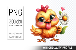 Cute Chicken, Animal Sublimation Clipart PNG Product Image 1